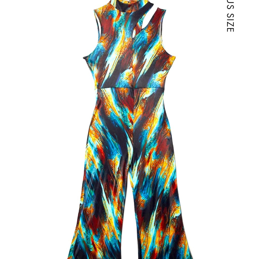 Multi-color Jumpsuit wide leg
